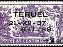 Spain - 1938 - Quijote - 15 +30 CTS - Violeta - España, Quijote - Edifil NE 32 - Toma de Teruel Cervantes Escenas de El Quijote (Aldeanos) - 0